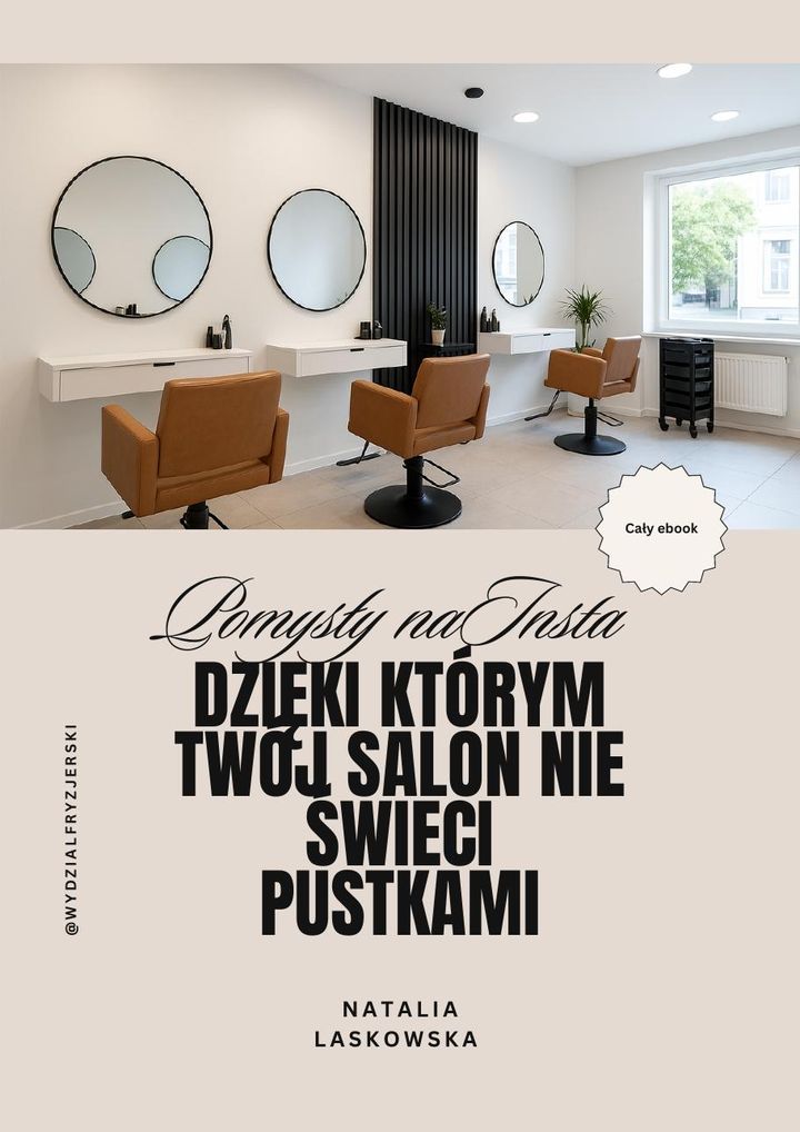 Okładka ebooka Pomysły na Insta, dzięki którym Twój salon nie świeci pustkami