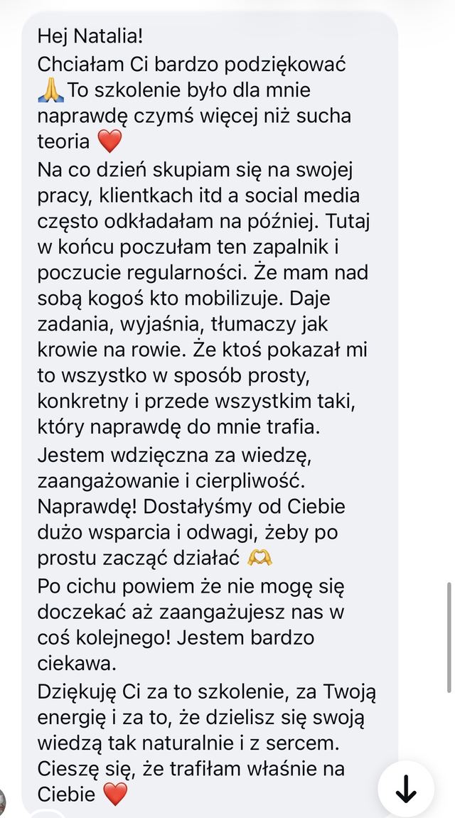 Opinia: w końcu poczułam ten zapalnik i poczucie regularności. Ktoś mobilizuje, daje zadania i tłumaczy w sposób prosty i konkretny.