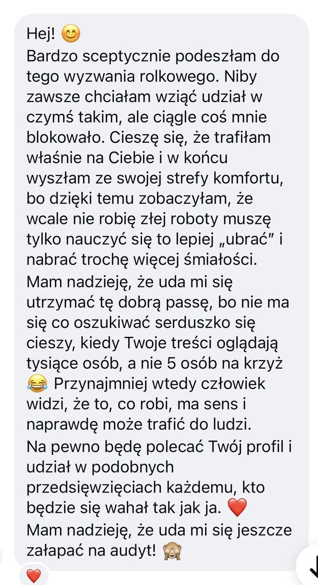 Opinia: bardzo sceptycznie podeszłam do wyzwania. Zobaczyłam, że wcale nie robię złej roboty, muszę tylko nauczyć się to lepiej ubrać.